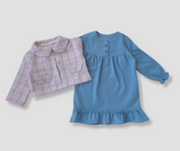 Winter dress, plaid jacket